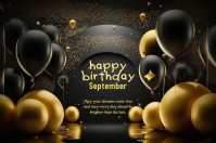Black Birthday Celebration Label Template