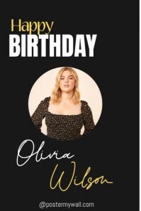 Black Modern & Minimal Birthday Design  Pinterest Graphic template