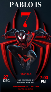 Black Modern & Minimal Birthday Flyer  Instagram Story Instagram-verhaal template