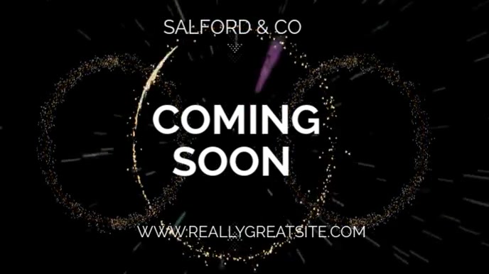 Black Modern & Minimal Black And Golden Color Coming Soon Video Template  Digital Display (16:9)