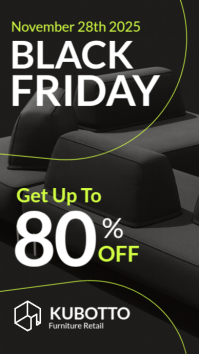 Black Modern & Minimal Black And Yellow Neon Minimalist Black Friday Discount Instagram Story For Ho template