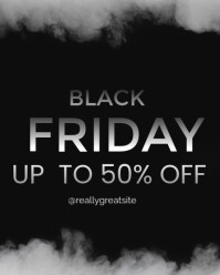 Black Modern & Minimal Black  Friday Instagram Portrait template
