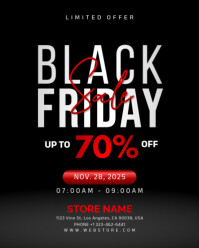 Black Modern & Minimal Black Friday Sale Instagram Portrait template