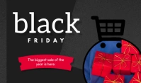 Black Modern & Minimal Black Friday Sale Tag Cartellino template