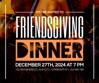 Black Modern & Minimal Black  friendsgiving Large Rectangle template