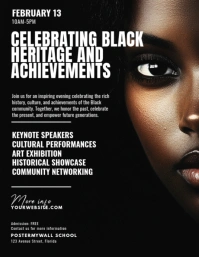 Black Modern & Minimal Black Heritage Month  Flyer (us Letter) Pamflet (Letter AS) template