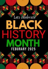 Black Modern & Minimal Black History Month A4 template