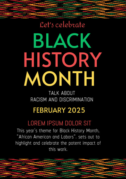 Black Modern & Minimal Black History Month A4 template