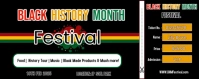 Black Modern & Minimal Black History Month Event Ticket With Stub Twitch Profile Banner template