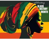 Black Modern & Minimal Black History Month  Medium Rectangle template