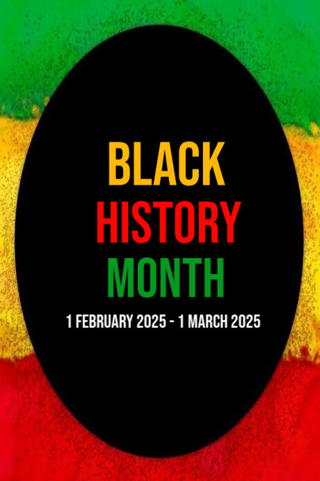 Black Modern & Minimal Black History Month  Poster template