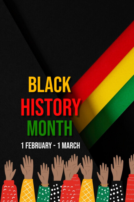 Black Modern & Minimal Black History Month  Poster template