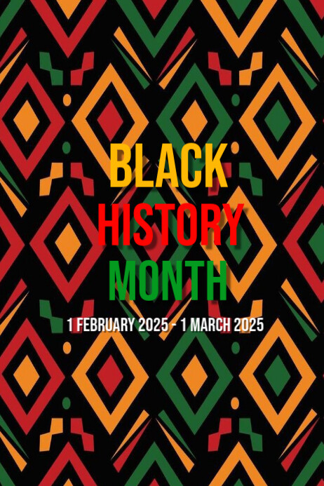 Black Modern & Minimal Black History Month  Poster template