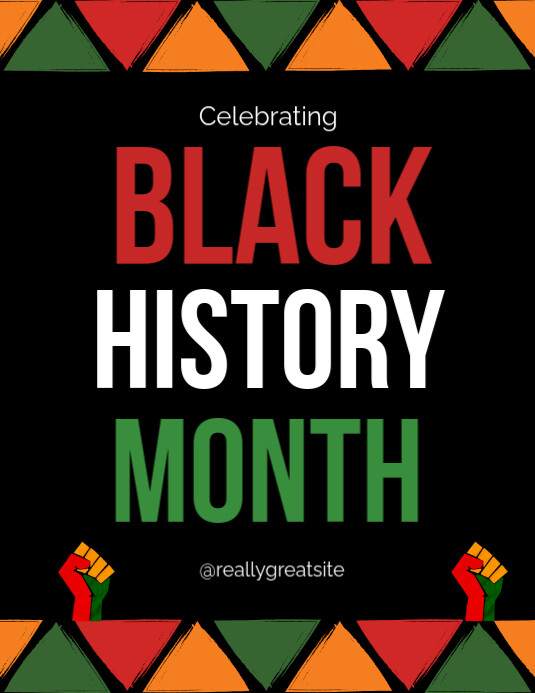 Black Modern & Minimal Black History Month Poster Template Flyer (us Letter)