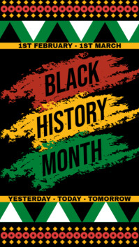 Negro Black Modern & Minimal Black History Month Tampilan Digital (9:16) Digitalt display Template