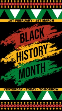 Black Modern & Minimal Black History Month Tampilan Digital (9:16) template
