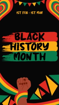 Black Modern & Minimal Black History Month Tampilan Digital (9:16) template
