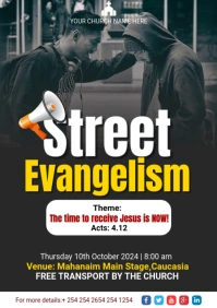 Black Modern & Minimal Black Modern & Minimal Church Street Evangelism Event Instagram Post A3 template
