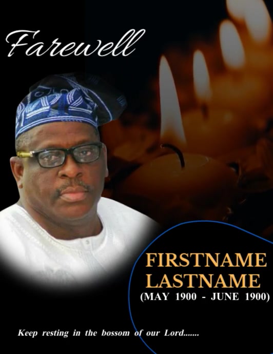 Black Modern & Minimal Black Modern & Minimal Death Announcement And Farewell Design Template Flyer