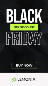 Black Modern & Minimal Black White And Lime Minimal Modern Geometric Black Friday Advertising 2025 2 Instagram Story template