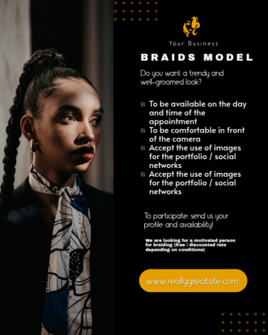 Braids Model Casting Call Template | PosterMyWall