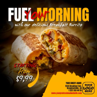 สีดำ Breakfast Promotion Pos Instagram Template