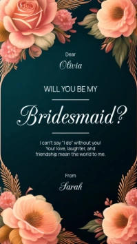 Black Modern & Minimal Bridesmaid Instagram Story template