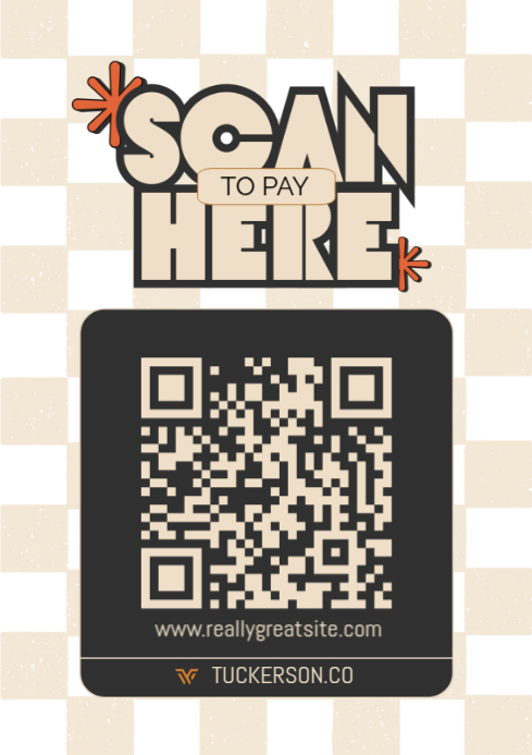 Copy of Black Modern & Minimal Brown Black Simple Retro Qr Code Flyer ...