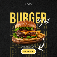 Schwarz Burger Promotion Instagram Post Template