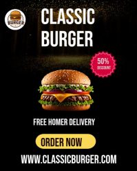 Hitam Burger Promotion Instagram Portrait Template