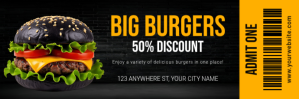 黑色 Burger Promotion Twitter Banner Template