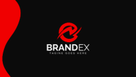 Black Modern & Minimal Business Branding Business Card นามบัตร template