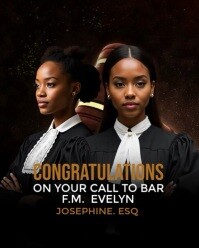 Black Modern & Minimal Call To Bar Celebration Template  Instagram Portrait