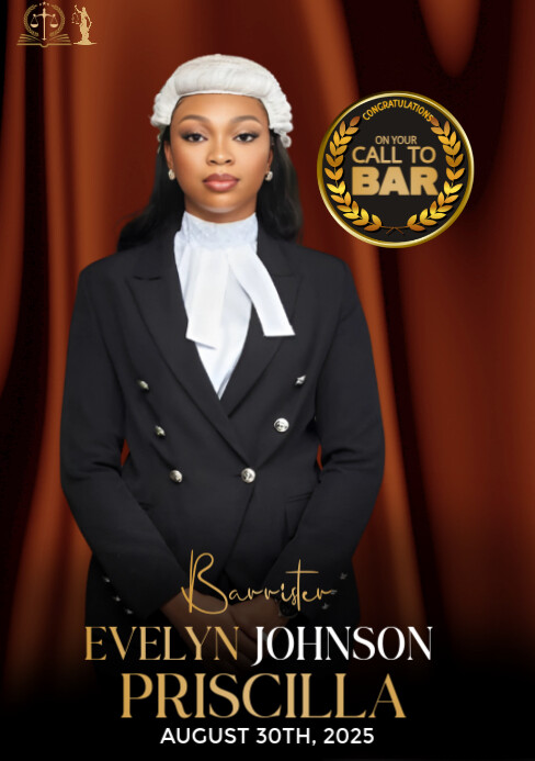 Black Modern & Minimal Call To Bar Ceremony A5 template