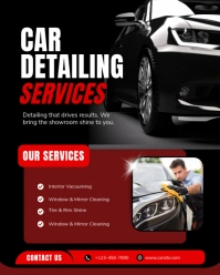 Black Modern & Minimal Car Detailing Services Instagram Portrait template