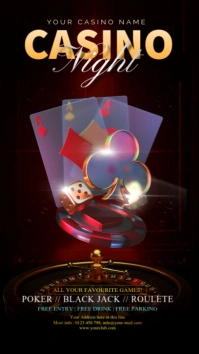 Black Modern & Minimal Casino Night  Instagra Instagram Story template