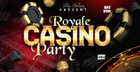 Black Modern & Minimal Casino Royale Party Online Template Facebook Event Cover