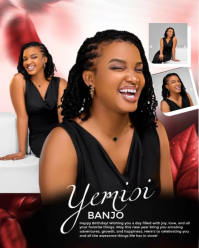 Black Modern & Minimal Celebration Wishes  Birthday Flyer Design Instagram Portrait template