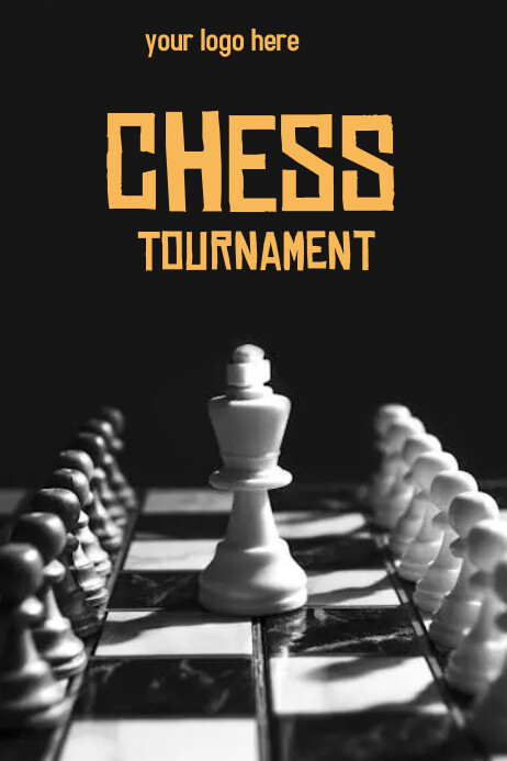 Black Modern & Minimal Chess Tournament Post Template | PosterMyWall