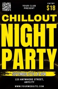 Black Modern & Minimal Chillout Night Party Tabloid Boulevardzeitung template