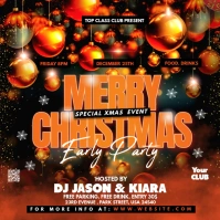 Black Modern & Minimal Christmas Eve Party Instagram Post template