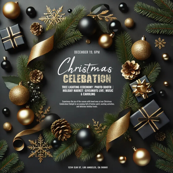 Copy of Black Modern & Minimal Christmas Event Instagram Post ...