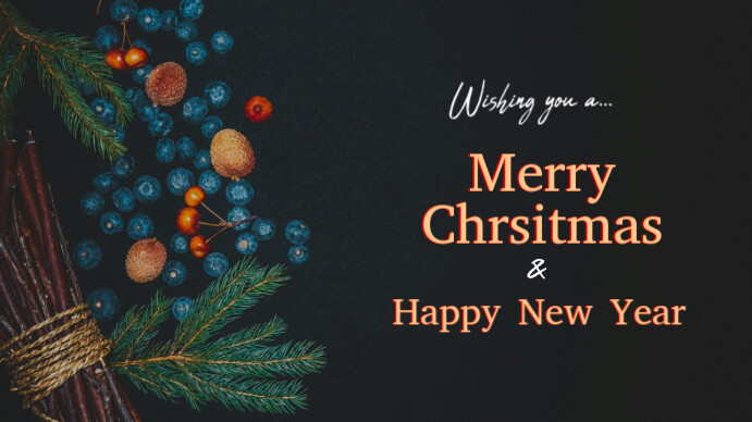 Black Modern & Minimal Christmas Presentation (16:9) template