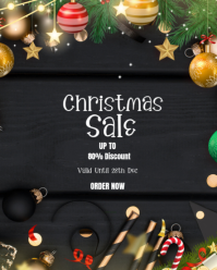 黑色 Christmas Sale Instagram Portrait Template