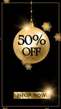 Black Modern & Minimal Christmas Sale  Instagram Reel Instagram-reel template