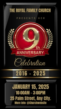 Black Modern & Minimal Church Anniversary Flyer Instagram Story template