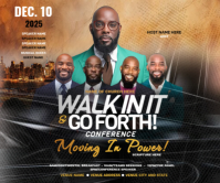 Black Modern & Minimal Church Conference Large Rectangle Umugqa Omkhulu template