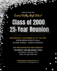 Black Modern & Minimal Class Reunion Instagram Portrait template