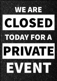 Black Modern & Minimal Closed For Private Eve A3 template