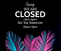 Black Modern & Minimal Closed Sign Medium Rectangle Średni prostokąt template